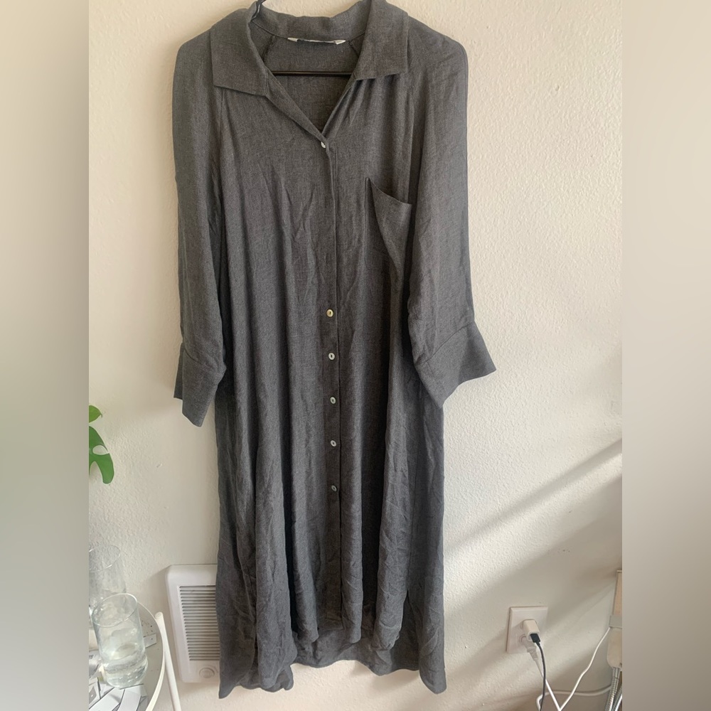 Zara Button Down Midi Dress